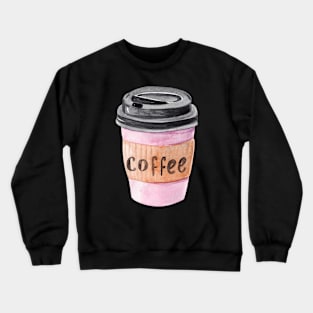 Pink cup of coffee Crewneck Sweatshirt